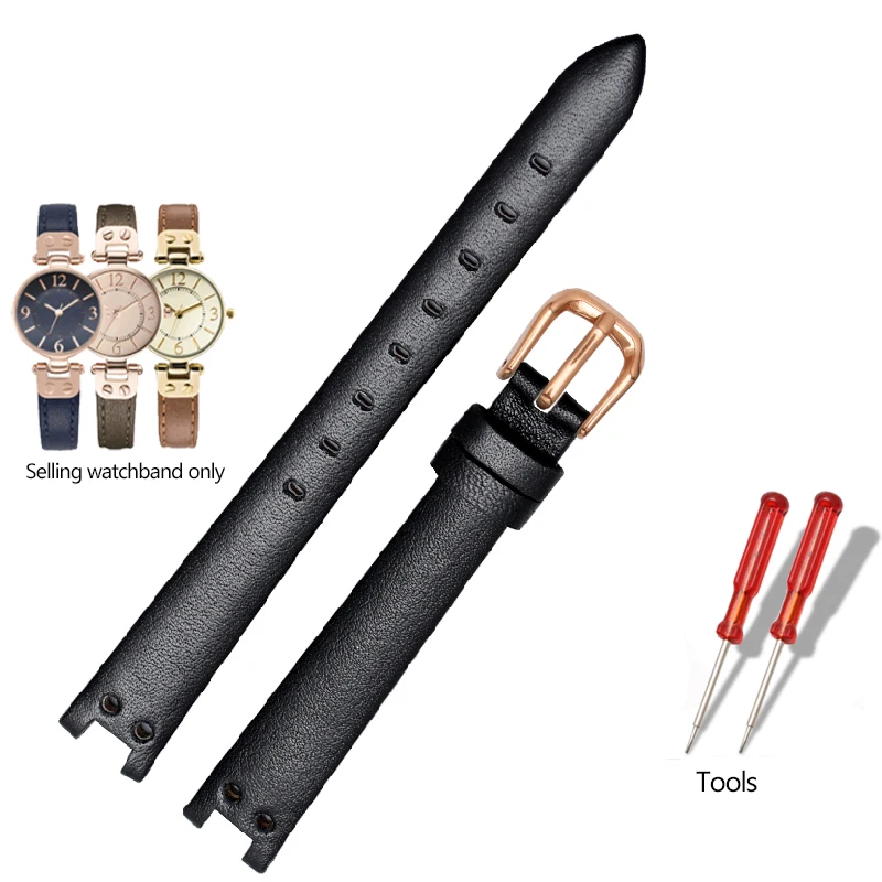 阿寧商品 12mm Genuine Leather Watch Strap for Anne Klein Watchband AK