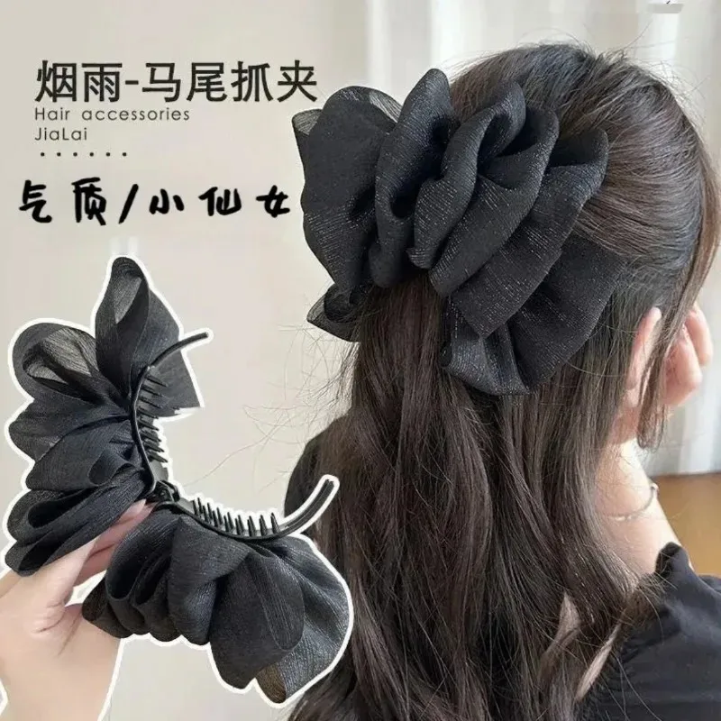 Women's High Ponytail Hair Clip Bubble Bow Ball Head Design Hairpin Holder Elegant Styling Tool Fashion Hair Accessories
