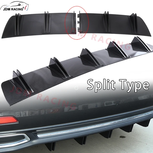 Split Type Universal Black Carbon Fiber Car Modified Rear Bumper Diffuser  Spoiler ABS Rear Bumper Lip Diffuser Anti-collision - AliExpress