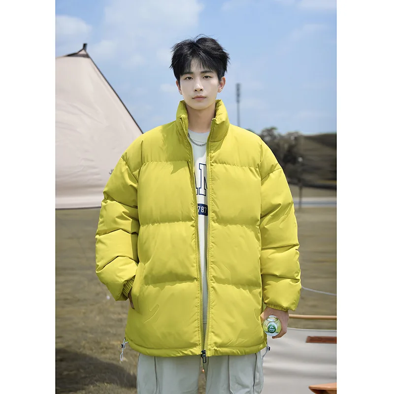 Multi color standing collar with thickened warmth simple and versatile casual loose fitting cotton jacket coats