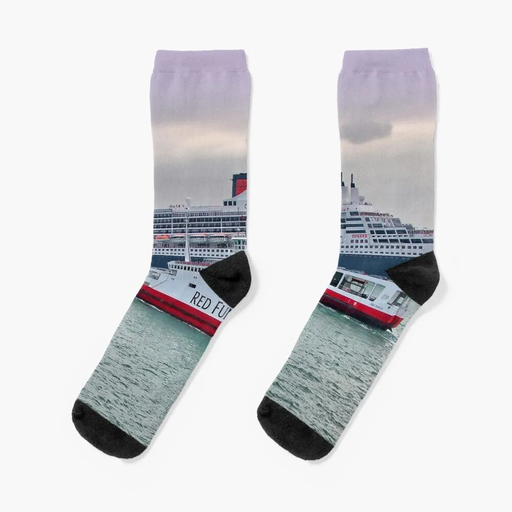 The Cunard Queen Mary 2 Socks Fashion socks Run luxury sock soccer stockings Socks Woman Men's