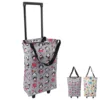 Foldable Shopping Cart for Groceries with Wheels 360 Degree Rolling Swivel Grocery Cart Oxford Fabric Rolling  Handtruck 4