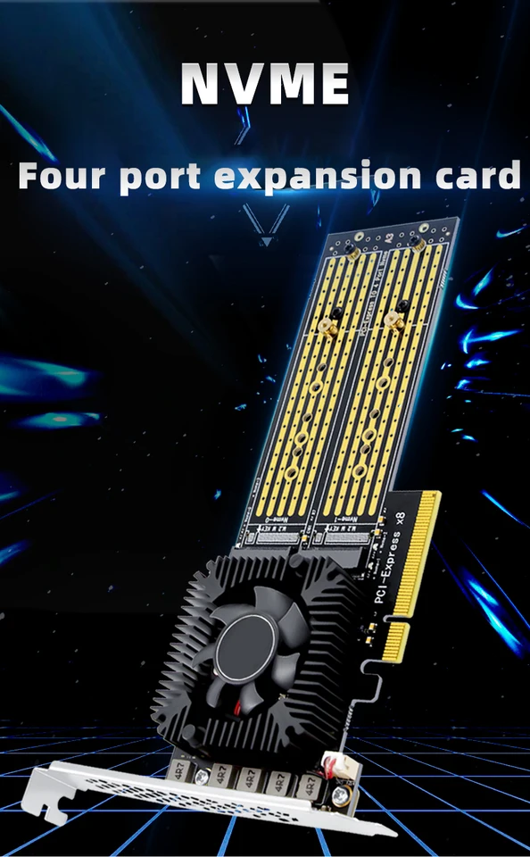 UGREEN NVMe PCIe Adapter met koellichaam 64 Gbps M.2 SSD M Key/ B&M Key M.2 NVMe naar PCIe 4.0 x16/ x8/ x4 in maat 2230/2242/2260/2280
