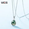 WES 925 Sterling Silver Natural Moss Agate Pendant for Woman No Chain Exquisite Jewelry Engagement Gifts Wholesale Gold Plated 5