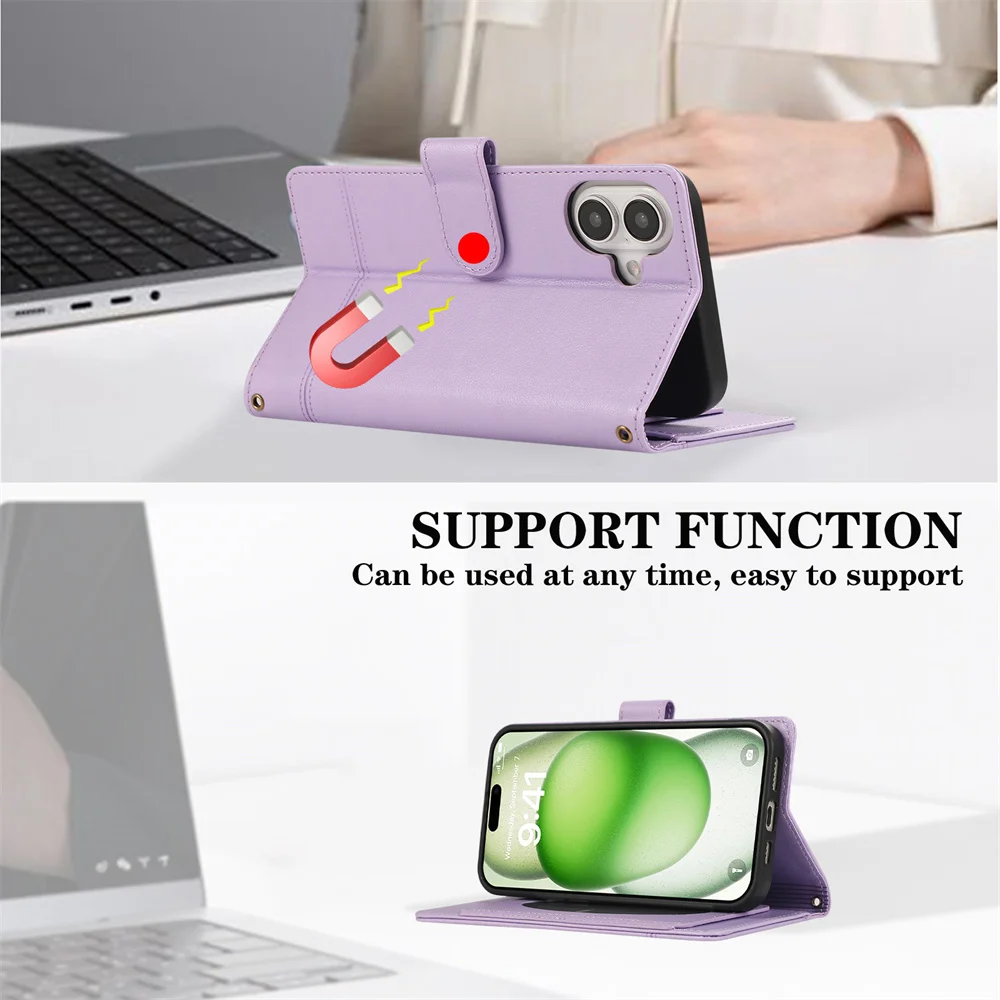 Crossbody polsband portemonnee kaartsleuf telefoonhoesje voor iPhone 16 Plus 15 14 13 12 11 Pro Max XS XR X 7 8 leren beschermhoes_voghion.com