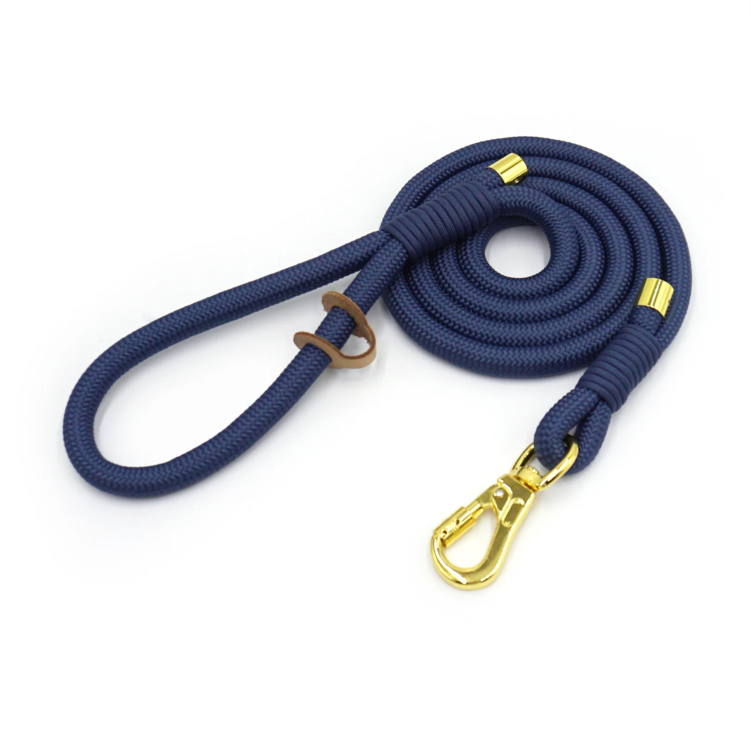 thumbnail image 1 of Collar personalizado azul marino para perros medianos y grandes, collar de cuero con grabado personalizado, correa y cierre de seguridad, cuerda para caminar, 1 of 5