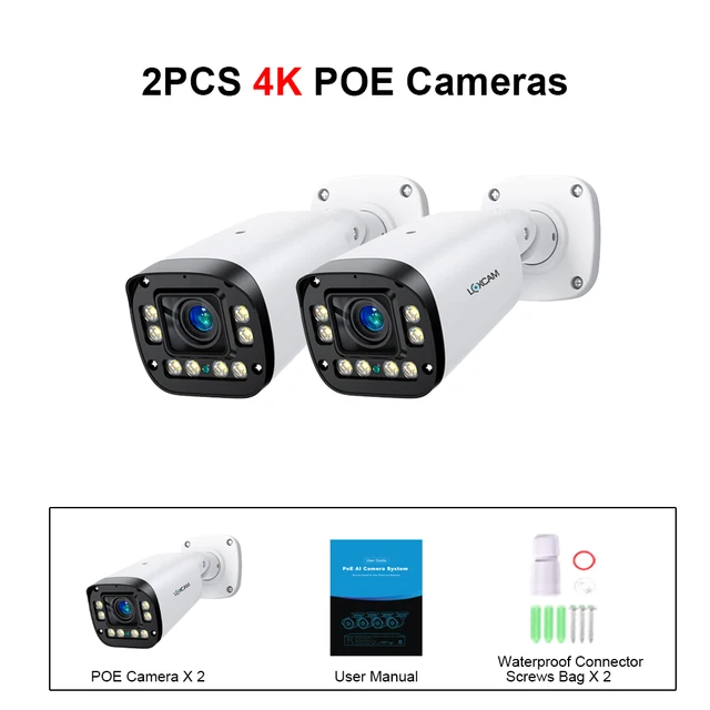 2PCS 4K POE