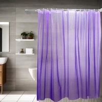 3D mysterious purple clear and transparent bathroom partition curtain, high appearance horizontal decorative curtain