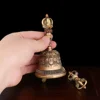 Nepalese craftsmanship Tibetan pure copper three-color five-stranded diamond bell pestle Vajra pestle exquisite workmanship, cle 4