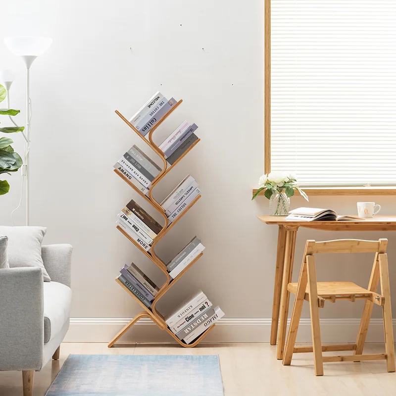 Tree Bookshelf 8-Tier Corner Bookcase