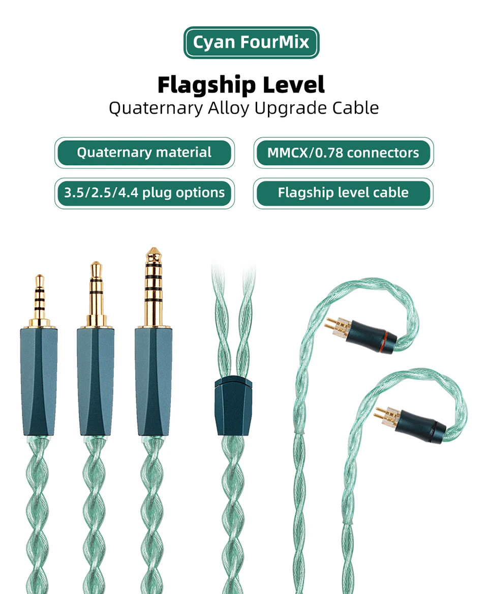 NiceHCK FourMix Flagship Earphone Cable Quaternary Alloy Upgrade