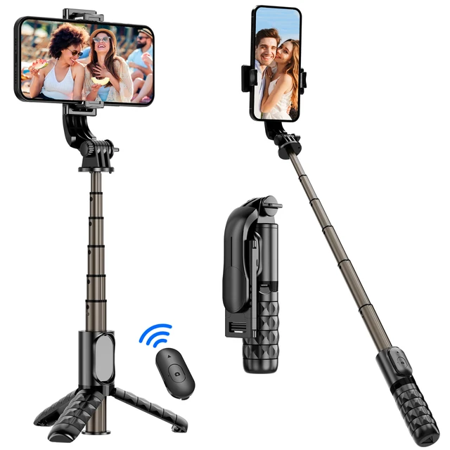 Q10 Aluminum Alloy Mini Bluetooth Remote Tripod Handheld Selfie Stick 360° Rotation Tripe Stabilizer for Xiaomi iPhone 13 14
