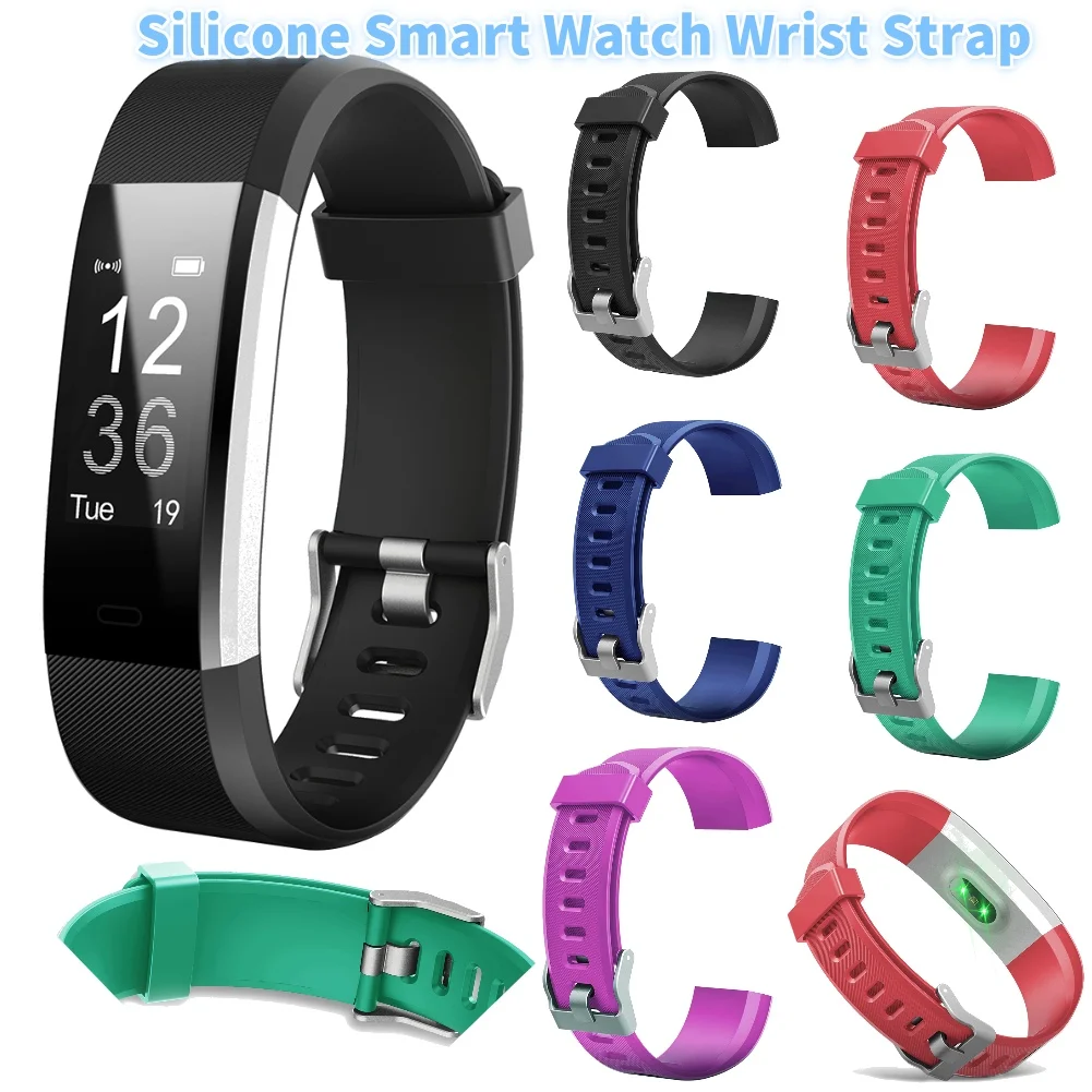 20mm Silicone Smart Watch Band for ID115Plus HR Sport Wrist Bracelet Replacement 20mm 215mm Strap for women men