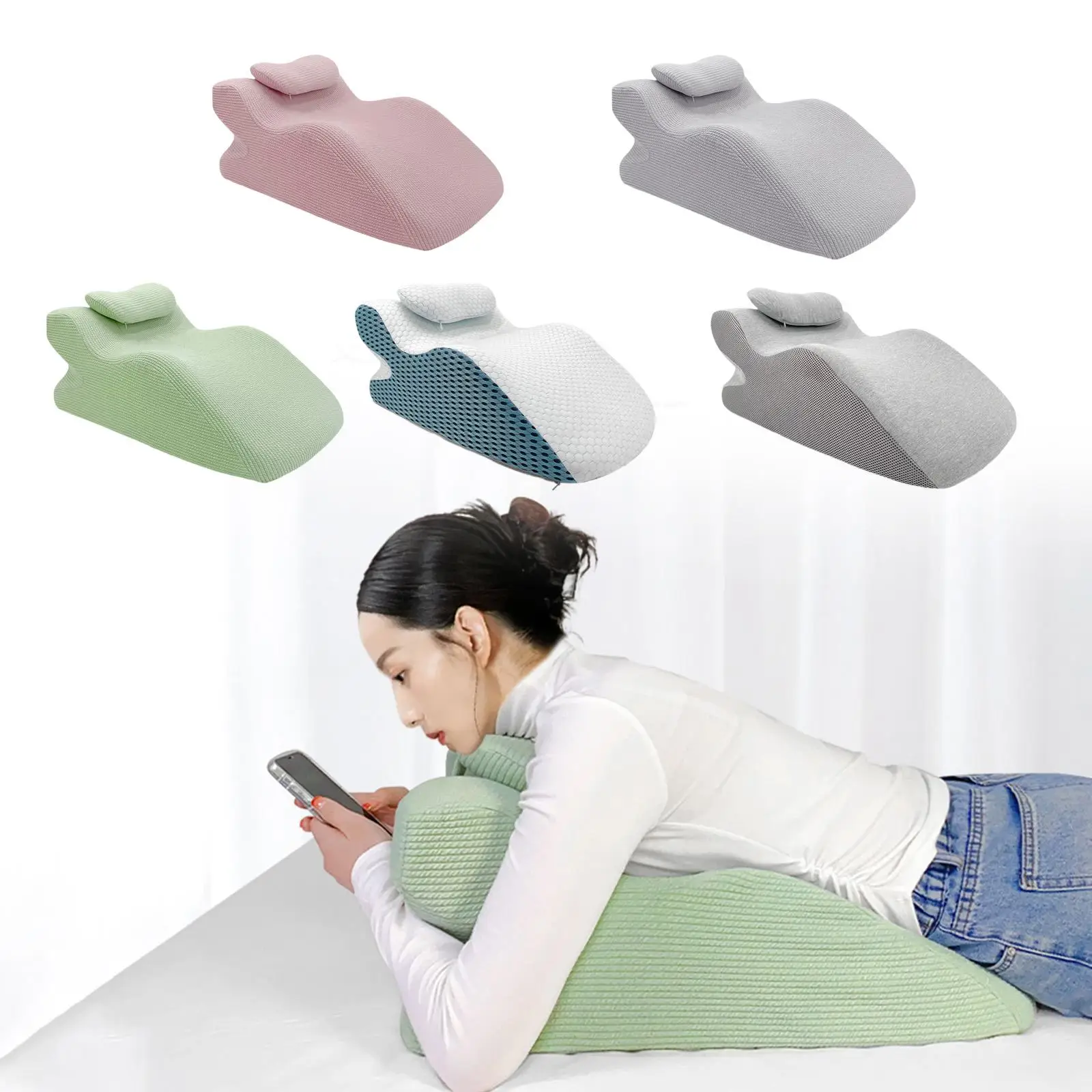 Face Down Pillow Prone Pillow Washable Cover Soft Ergonomic Support Pillow Wedge Pillow for Sleeping Relaxing Reading