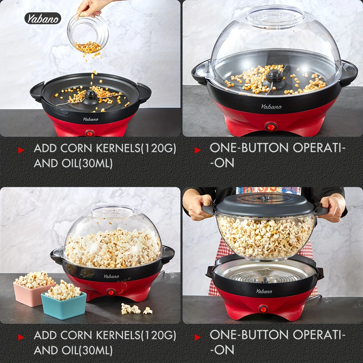 electric stirring plate Popcorn Maker Machine Nonstick Quick Heat Technology cool touch plate stirring handlesכלי להכנת פופקור 2