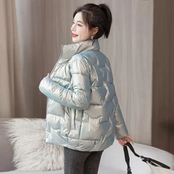 Women Winter Plus Size 5xl Cotton Jacket Women Short Bright Cotton Coat Korean Loose Parkas Female Fashion Outwear Basic Coat
