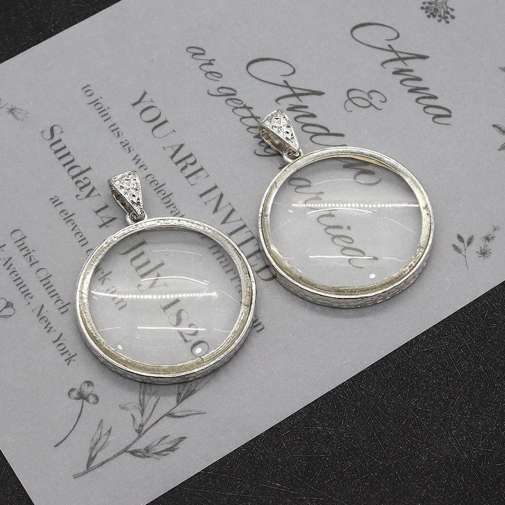

Round Glass Pendants for Jewelry Making DIY Necklace Women Gift Vintage Transparent Glass Smooth Charms Accessories