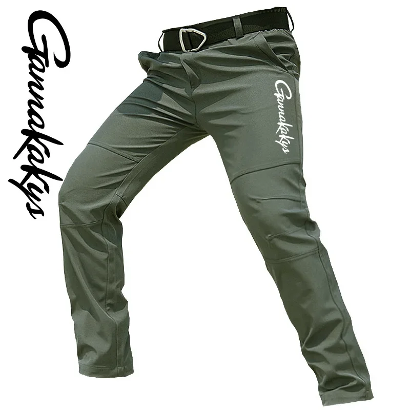 Summer Men's Fishing Pants Windproof Hiking Sports Elastic Pants Fitness Breathable Running Travel