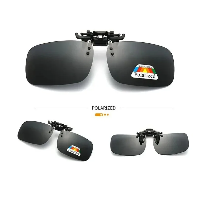 4 Color Grey Lenses Polarized Sunglasses Clip On Flip Up UV 400 Driving Fishing Night Vision Glasses Clips