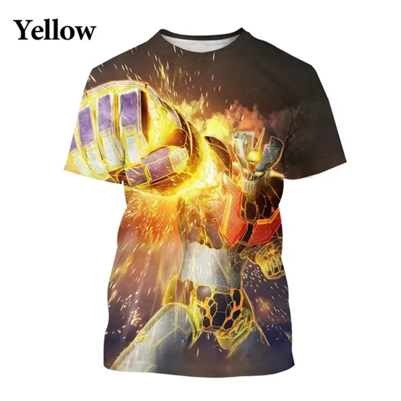 

New Anime Mazinger Z 3D Printed Men's T-Shirts Summer Unisex Casual Harajuku Style Short Sleeve Tops Boys Girls Y2k T Shirt Tees