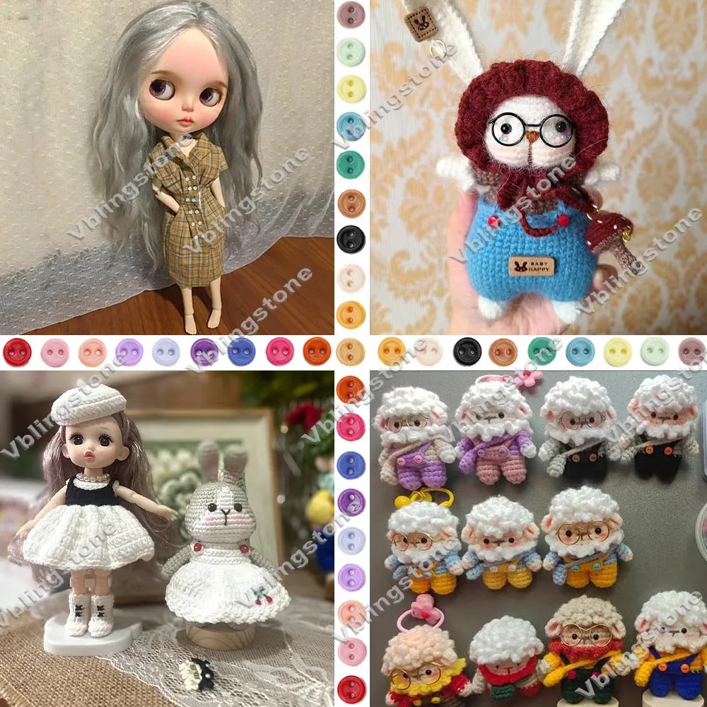 3mm Round Plastic Button 100pcs Mini Buttons for Dolls DIY Clothes Sewing Button for Needlework Knitting Accessories 6