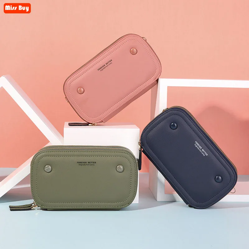 

Korean Version Multi-Function Leather Shoulder Bag Universal Mobile Phone Bag Pouch for iPhone/Xiaomi/Huawei/Samsung Case Pocket