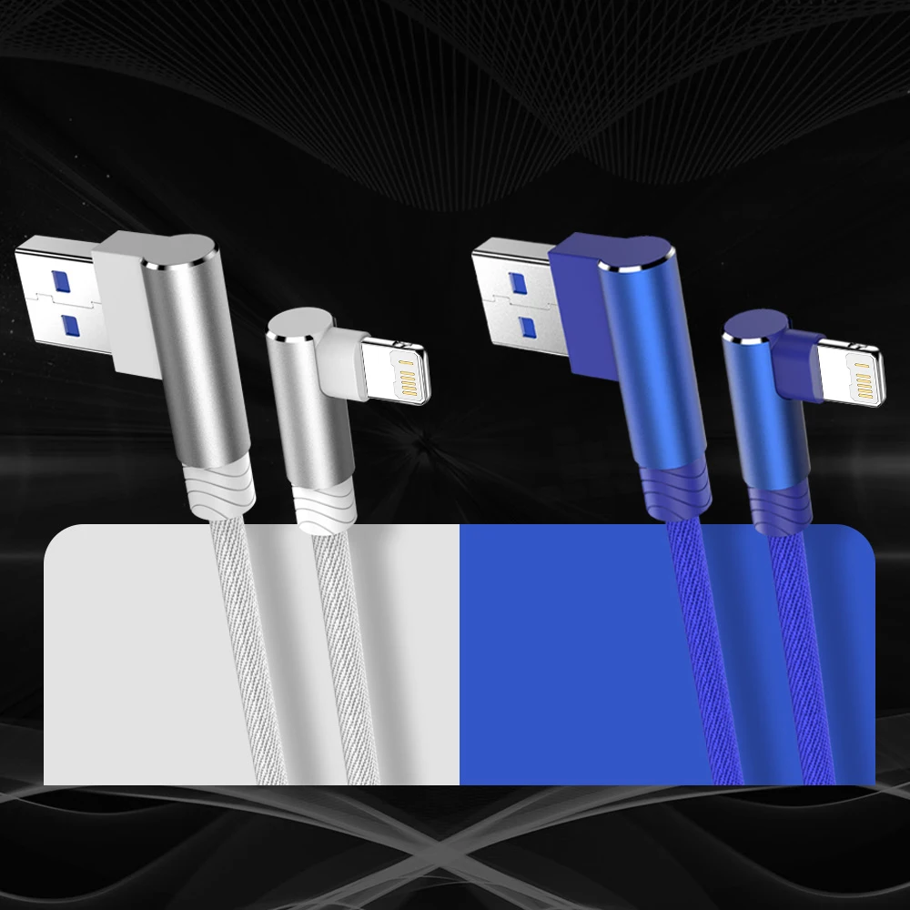Durable 90-Degree Fast Charge USB Cable - 2m/3m