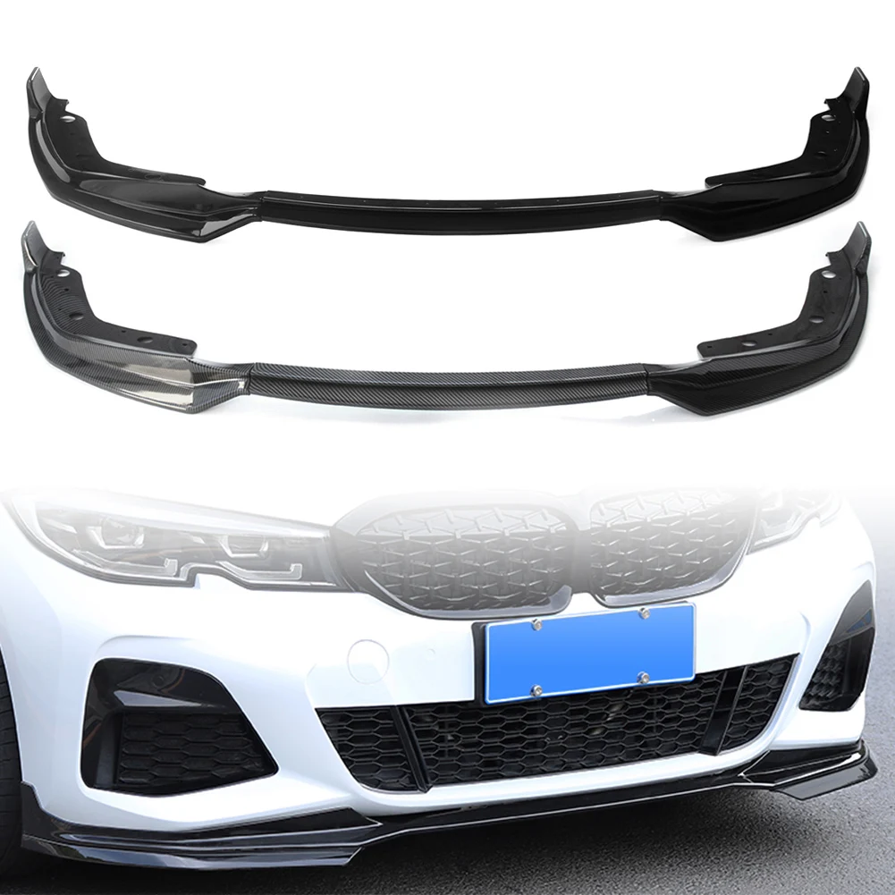 

Car ABS Front Bumper Lip Chin Spoiler Splitter Body Kits For BMW 3 Series G20 G28 M Sport 2019-2020 Glossy Black / Carbon Fiber