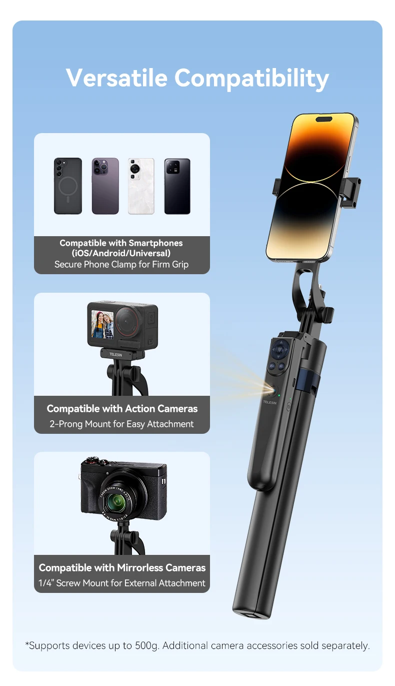 Auto Face Tracking Selfie stick Holder Universal Smartphone Vlog Live Tripod For