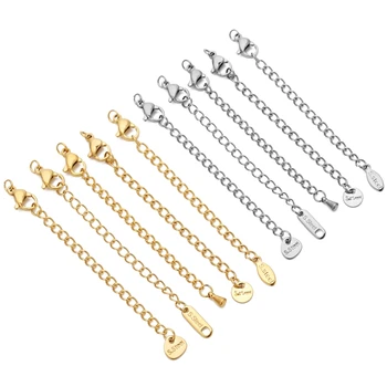 10pcs Stainless Steel Extension Chains with Lobster Clasps – DIY Necklace & Bracelet Accessories 1