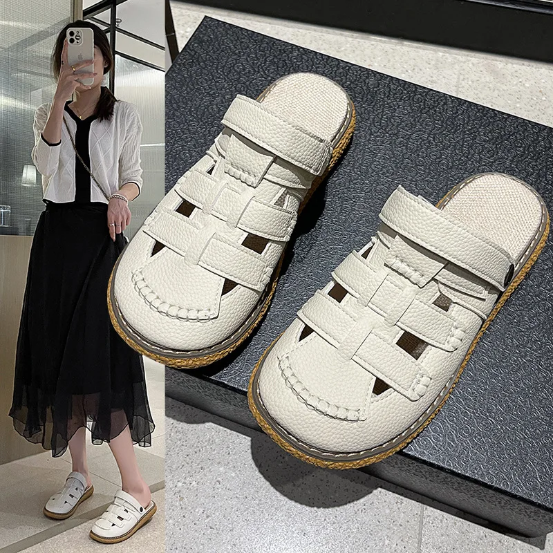 

Сланцы женские на платформе, открытый носок, низкая обувь для дома, пляжные тапочки, римские скандалы, искусственная кожа, лето 2024