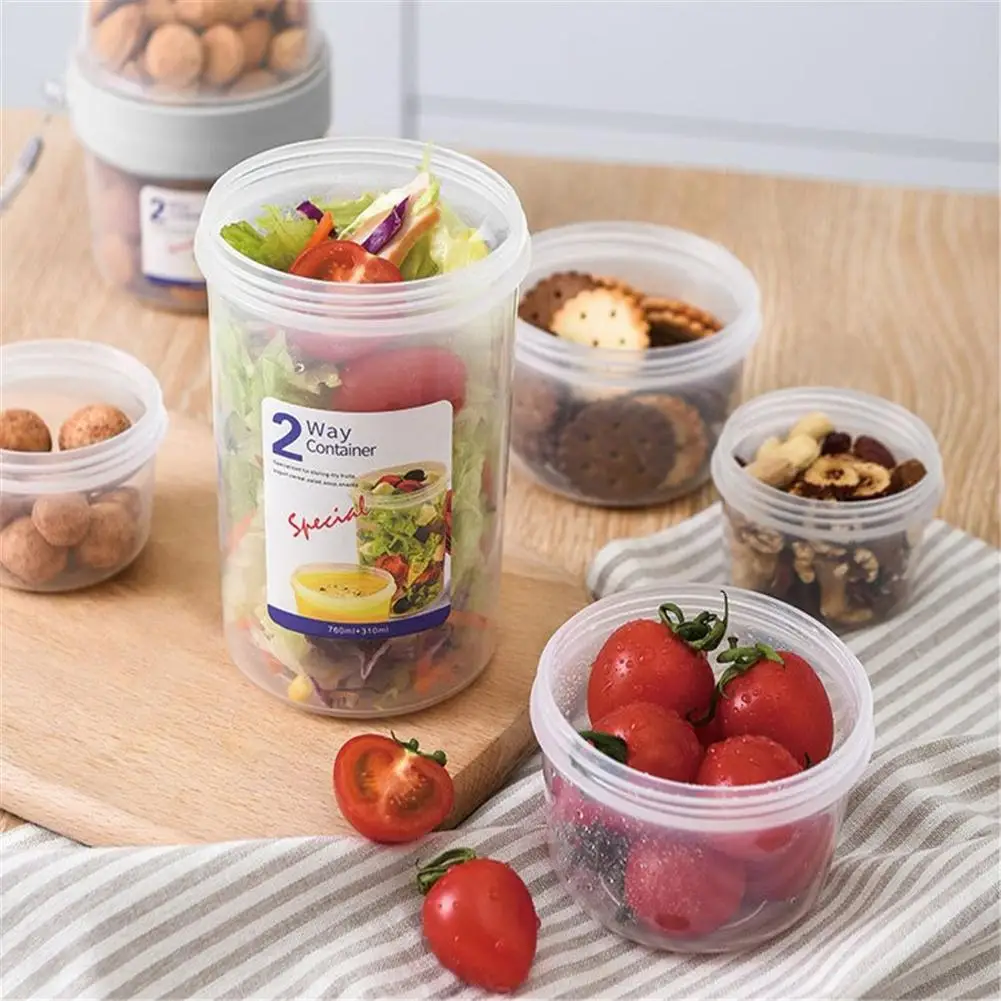 Breakfast Cup On The Go Cups Cereal Milk Container Food Storage Box Sealed  Transparent Crisper Cup Office Travel Lunch Box