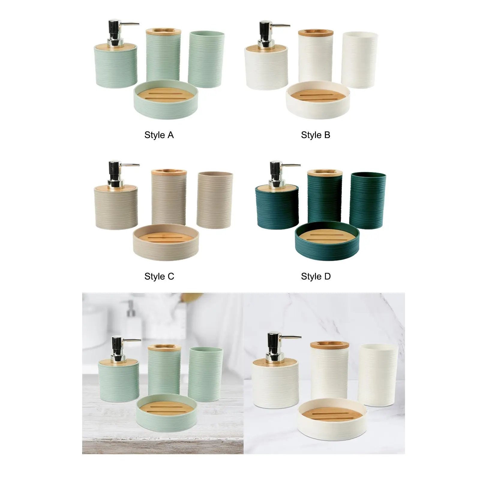 4x Bathroom Accessories Set Bathroom Decor Mouthwash Cup for Vanity Bathroom