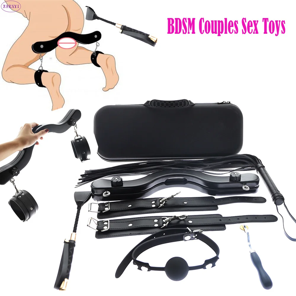 Male Penis Ring BDSM Bondage Gear Ball Scrotum Stretcher Ankle Cuffs Lock Slave Training Sex Toys for Men Humbler CBT Cockring