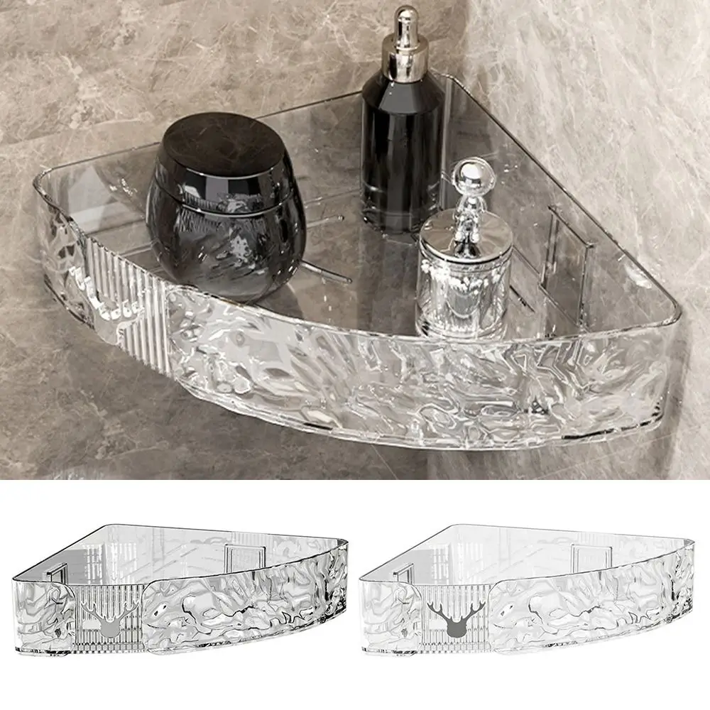 Bathroom Shelf Bathroom Shelf Rack Bathroom Storage Rack Wall Shelf Organizer Durable Punch Free Bathroom Storage Rack Plastics Water Ripple Wall Storage Rack Thickening Shower Gel Bathroom