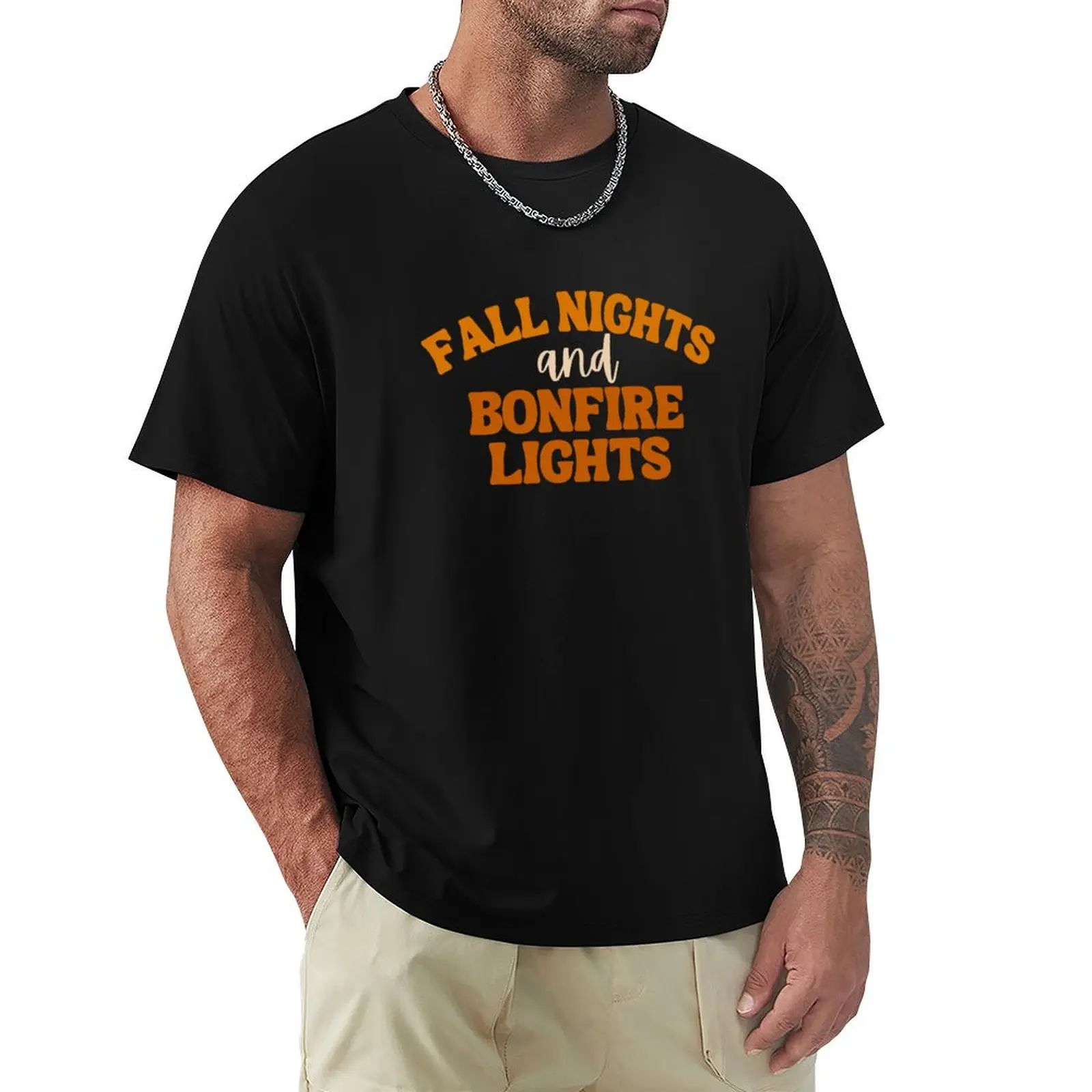 

Fall Nights & Bonfire Lights T-shirt blacks summer clothes mens clothing
