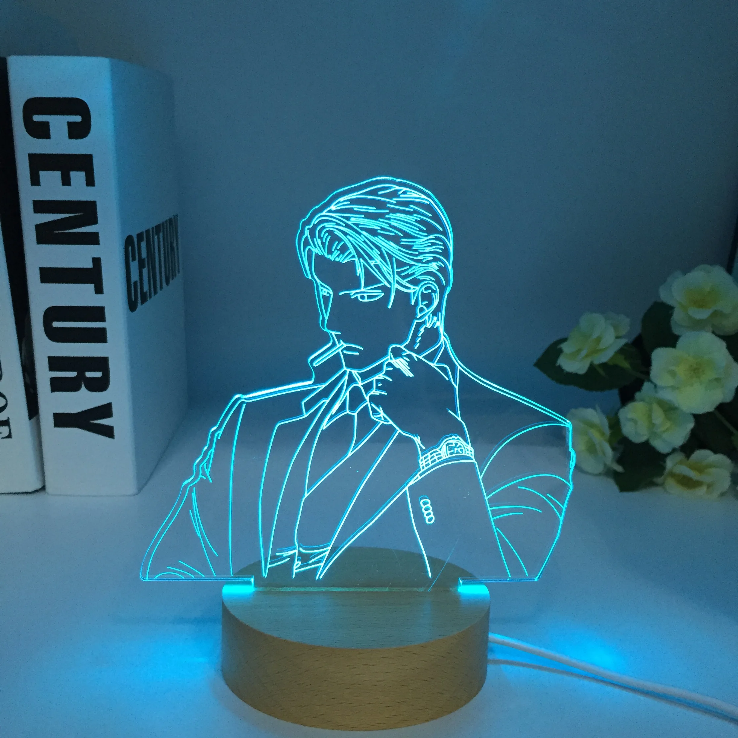 

Attack on Titan Zeke Yeager 3d Lamp Anime Wooden for Room Decor Light Battery Powered Kids Birthday Gift Manga AOT Led Light