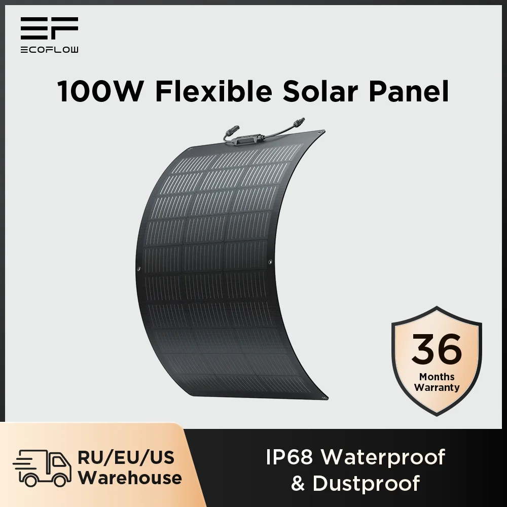 EcoFlow 100W Flexible Solar Panel Photovoltaic Panels IP68 Waterproof
