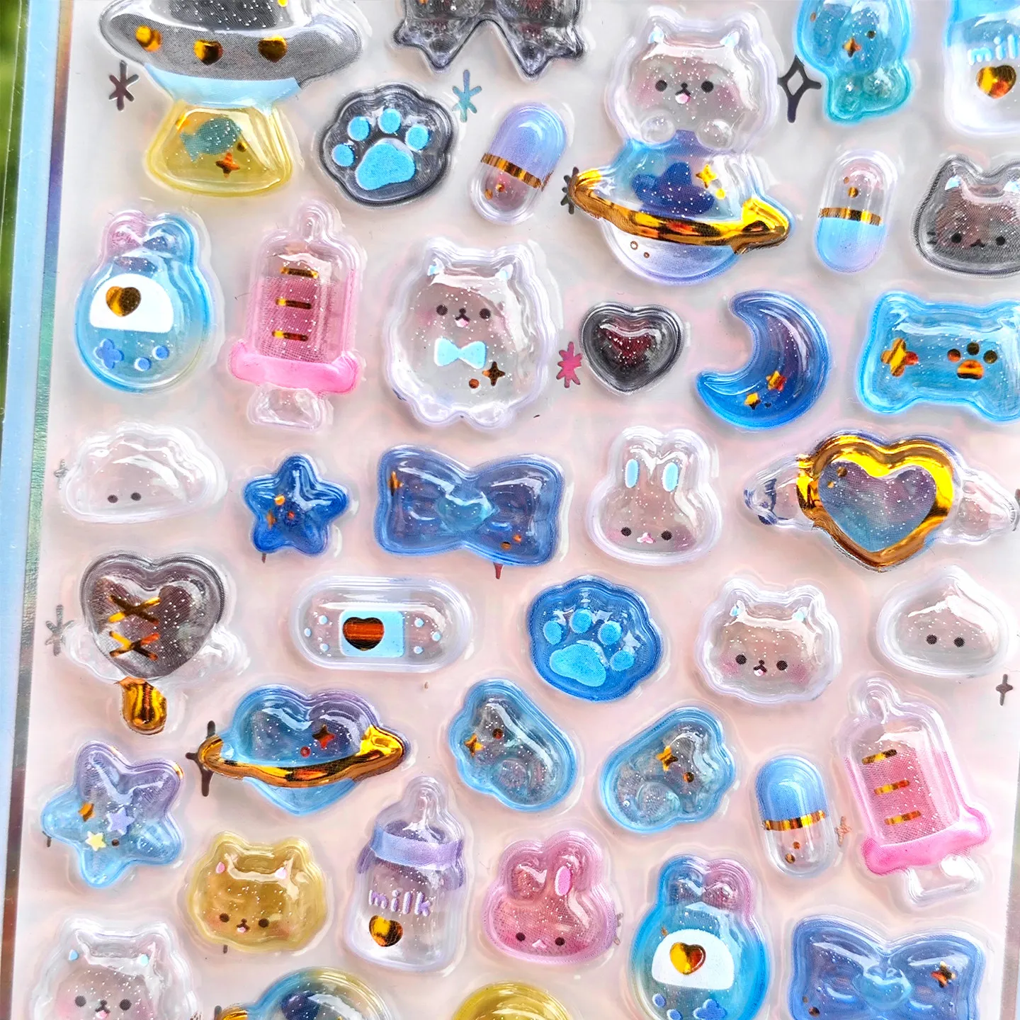 1개/4개 일본 음식 카페 드롭 3D 입체 스티커 저널링 DIY 다이어리 귀여운 문구 스티커 장식 학용품