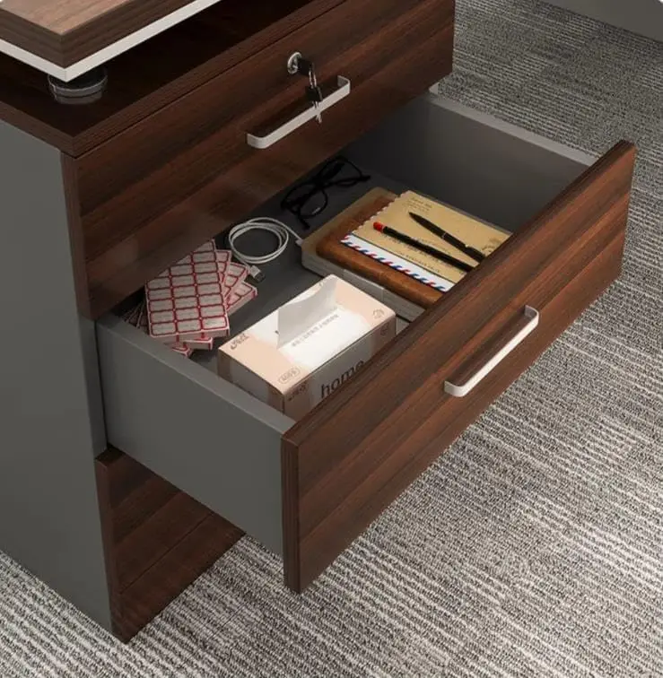 مكتب تنفيذي مع خزانة تخزين 120x60 سم