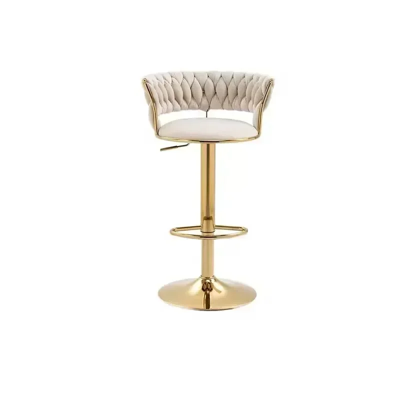 1 Piece Light Luxury Adjustable Rotating Bar Chair, Bar Counter Chair, Household High Stool, Front Desk, Cashier Chair Stool