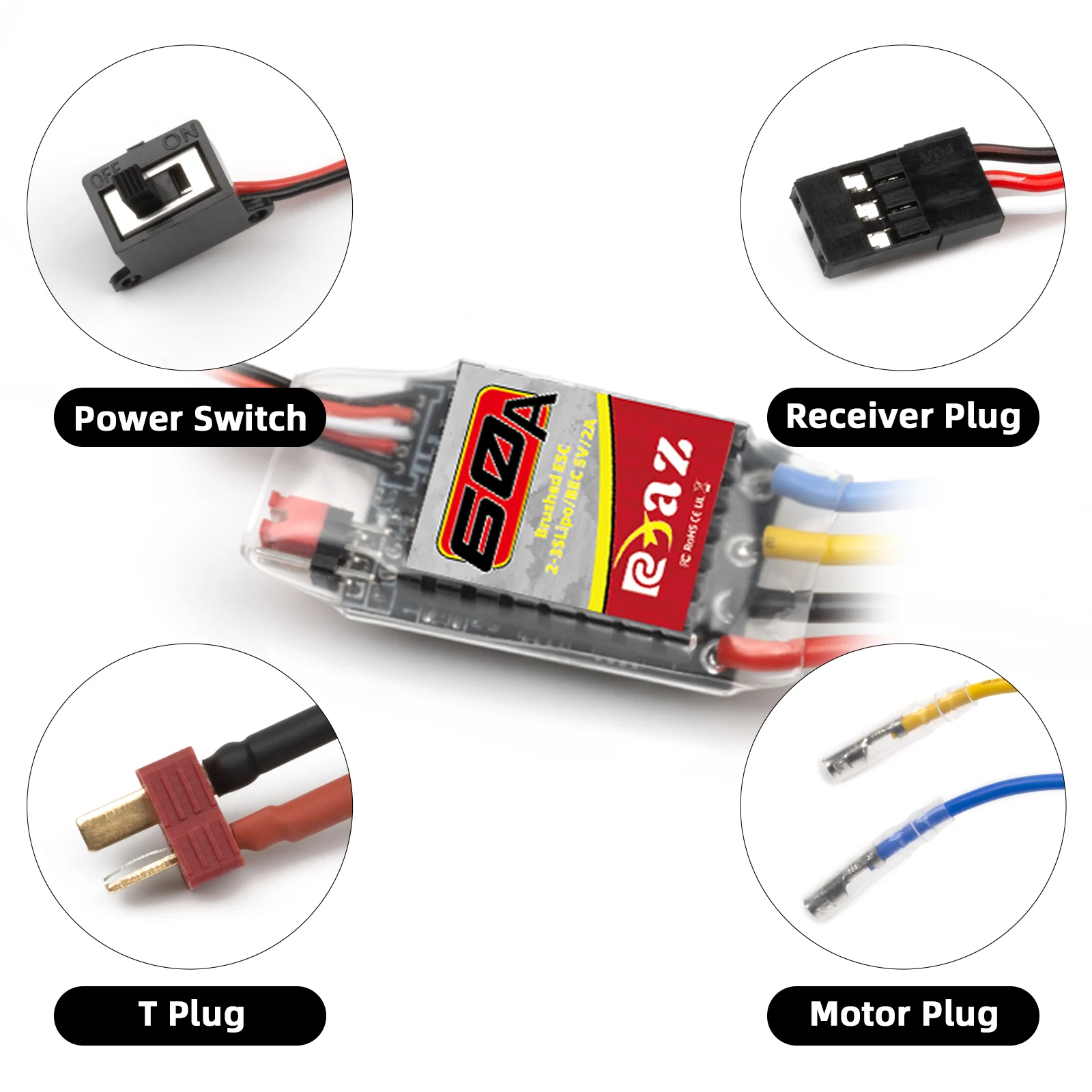 Регулятор скорости ESC 60A/320A для радиоуправляемой машины - 2-3S LiPo NiMH