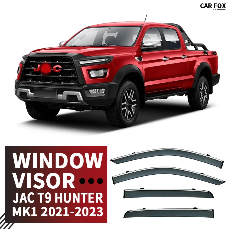 

For JAC T9 Hunter 2021-2023 Window Visor Vent Shades Sun Rain Deflector Guard 4PCS/SE For JAC T9 Hunter 2021-2023