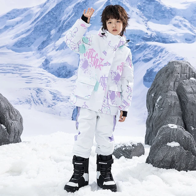 Trajes de esquí para mujer, conjunto de chaqueta de esquí de dos piezas y  pantalones de nieve, trajes de nieve cálidos de moda de invierno, tallas