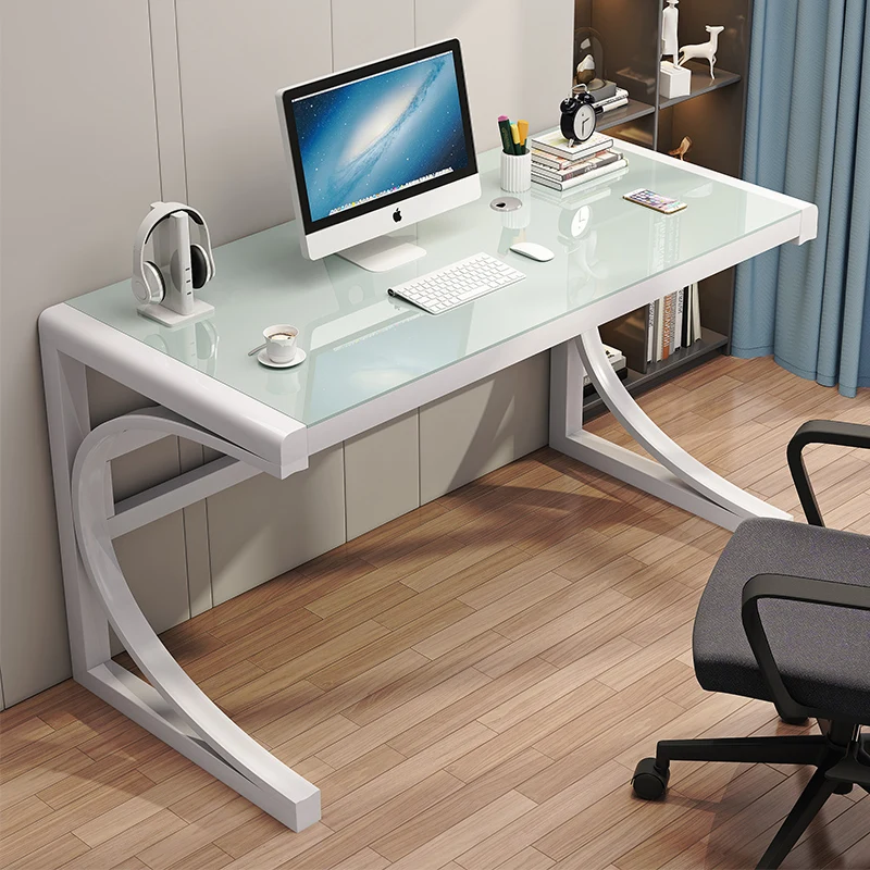 

Standing Glass Office Desk Executive Student Laptop Standing Computer Desks European White Mesa De Computador Modern Furniture