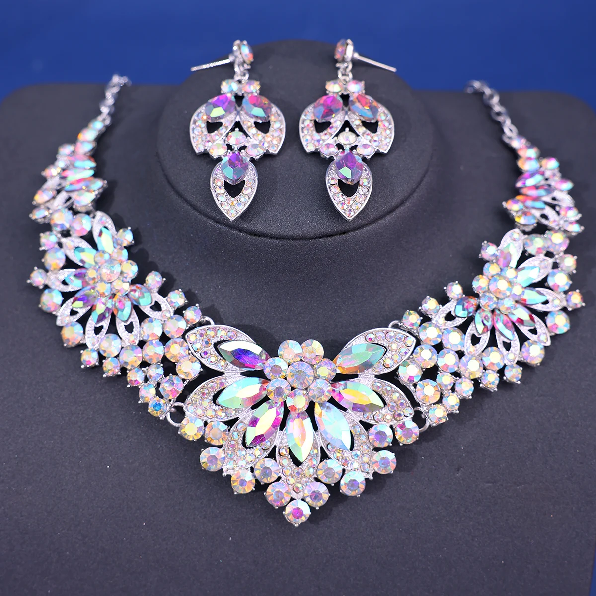 Bridal Jewelry Set Fashion Crystal Rhinestine Necklace Earring Sets Wedding Hair Accessories For Women Bride bridal hair accessories hair accessories bridal jewelry set
