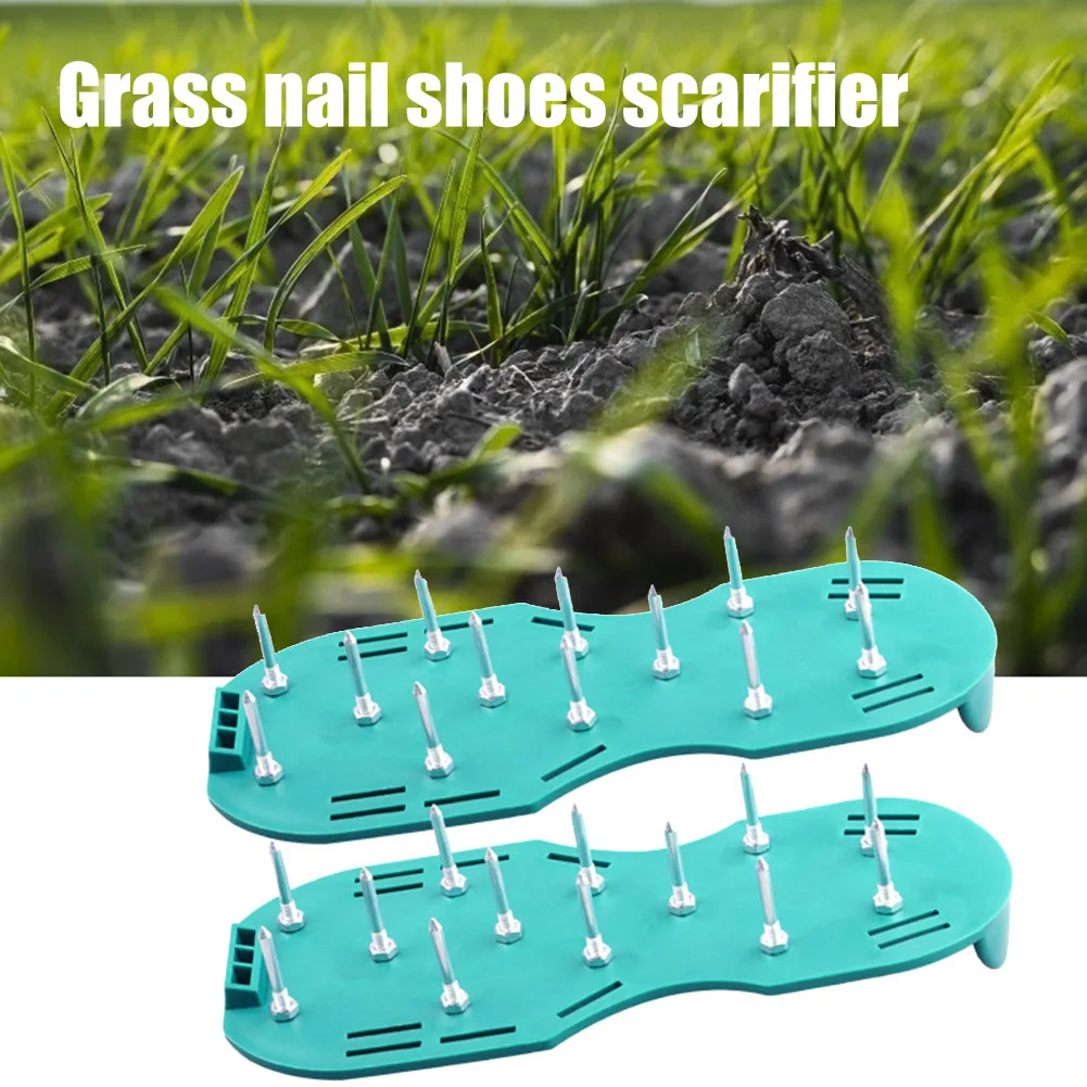 Gardening Walking Garden Yard Grass Cultivator Scarification Aerator Nail Shoes 2