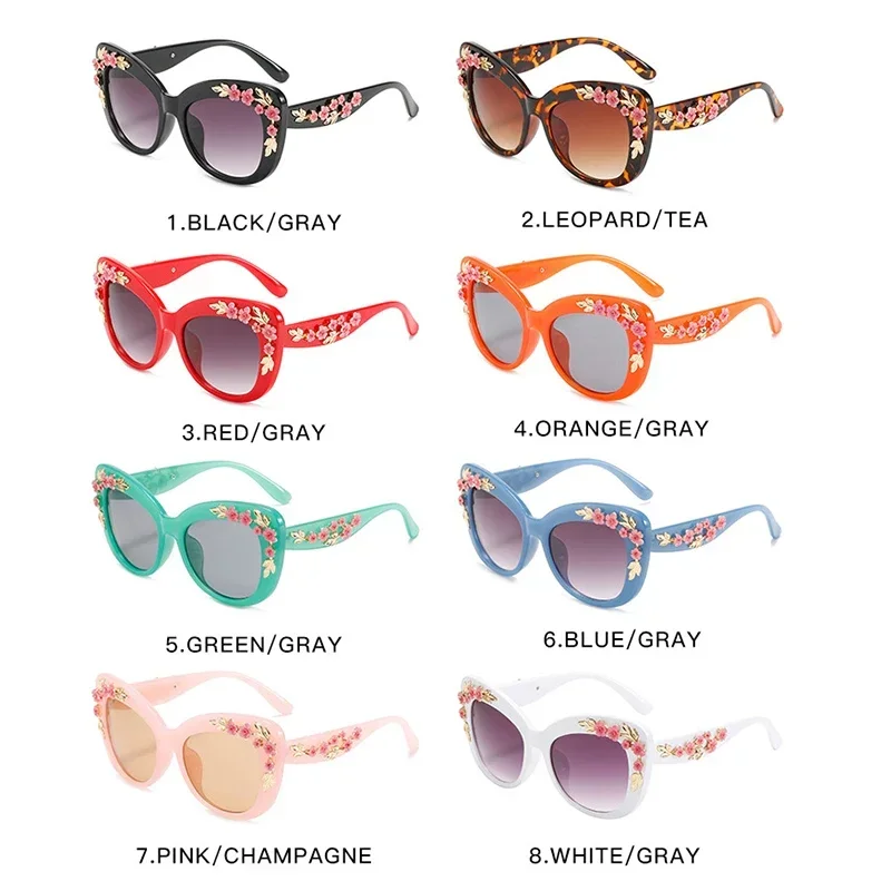 Vintage Red and Green Floral design Fashion Sunglasses Accessories Rose Fancy Decorative Eyewear Fashion Retro Design Flower  main image 4