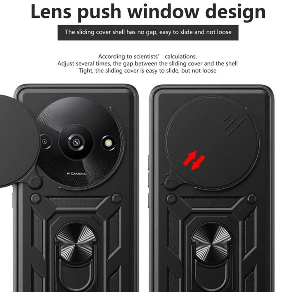 Durable Shockproof Armor Case with Magnetic Holder and Ring Stand
