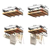 Stainless steel Kitchen Hanging Organizer Rack with Hooks Paper Towel Rag Hanging rack Cutting Board Pot Cover Storage Shelf 6
